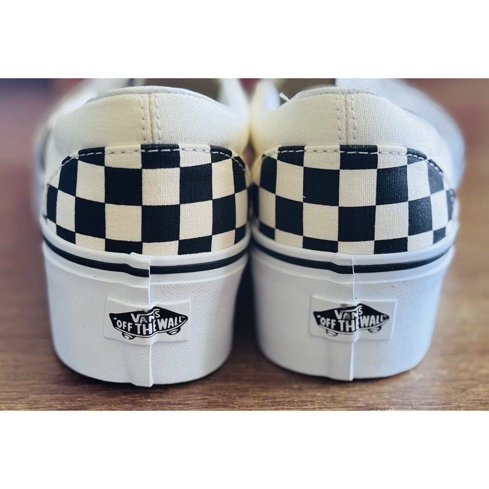 Women’s Size 8.0 Vans Classic Slip-On Stackform Checkerboard VN0A7Q5RTYQ NIB - Picture 6 of 7